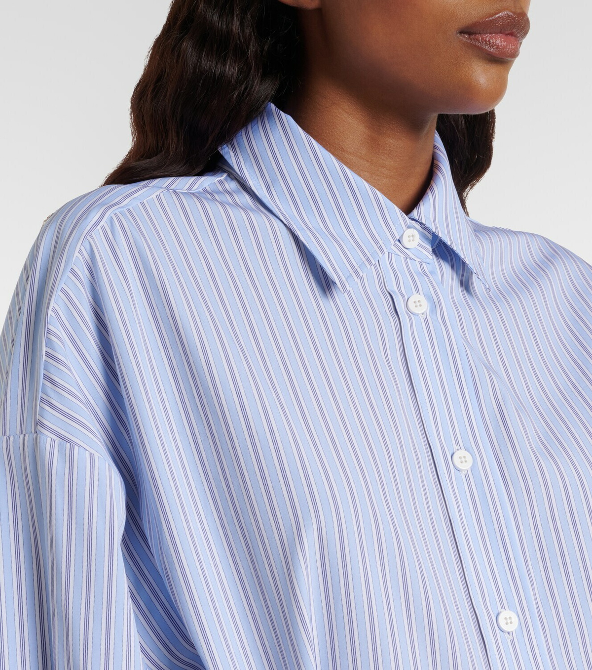 The Attico Striped cotton shirt dress
