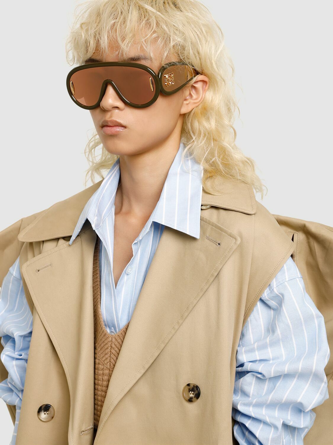 LOEWE ポーラズ イビサ ブラウン コットン パレオ LOEWE EYEWEAR + Paula's Ibiza Dive Oversized Square-Frame