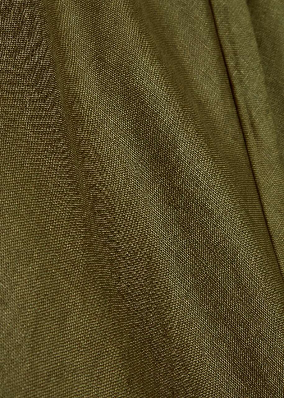 Reformation Gale Straight-leg Linen Trousers Khaki