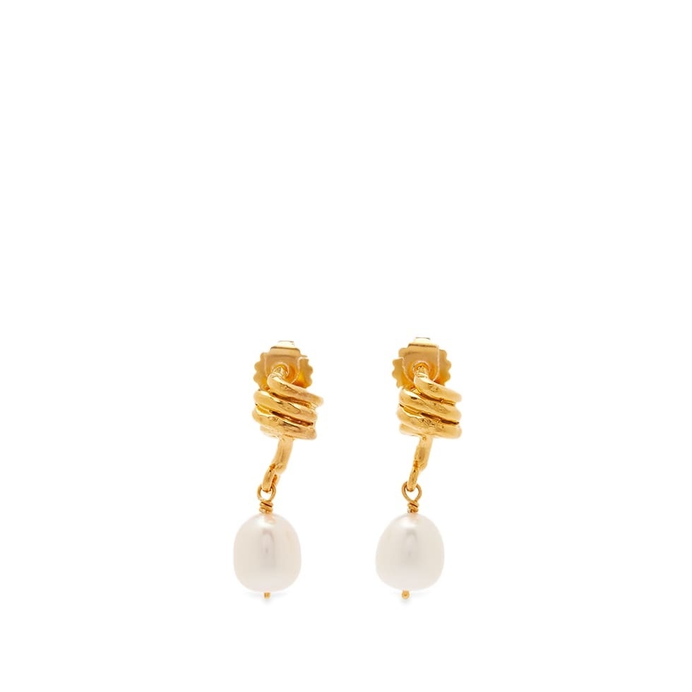Photo: Alighieri Women's The Celestial Raindrop Pearl Earrings in White/Gold