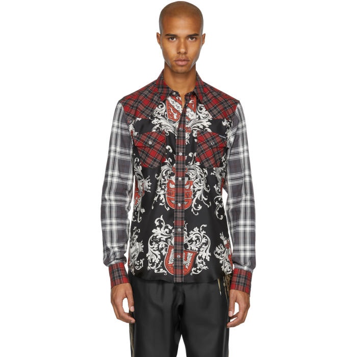 Photo: Dolce and Gabbana Red and Black Check Western Shirt
