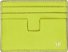 TOM FORD Green Small Grain Leather Card Holder