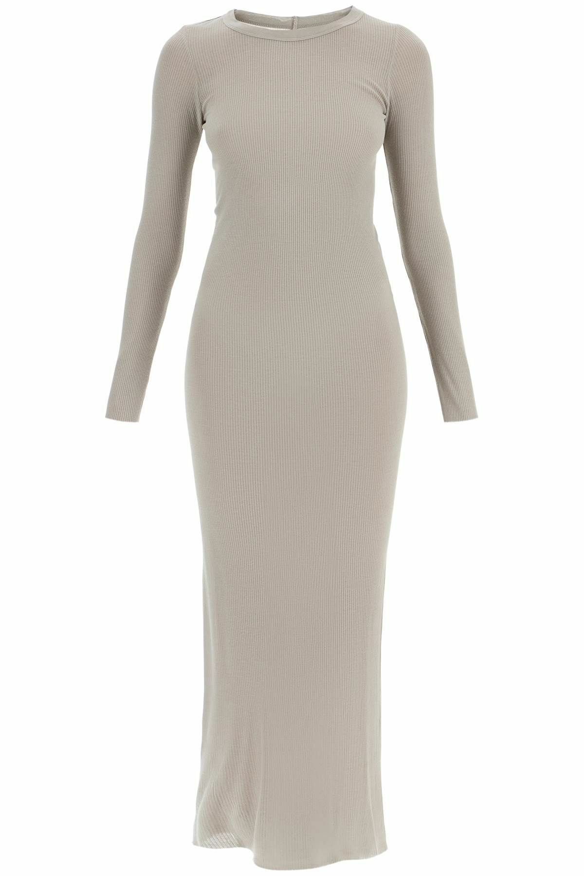 rick owens dress grey RICK OWENS long fitted jersey dress Grey Rick Owens