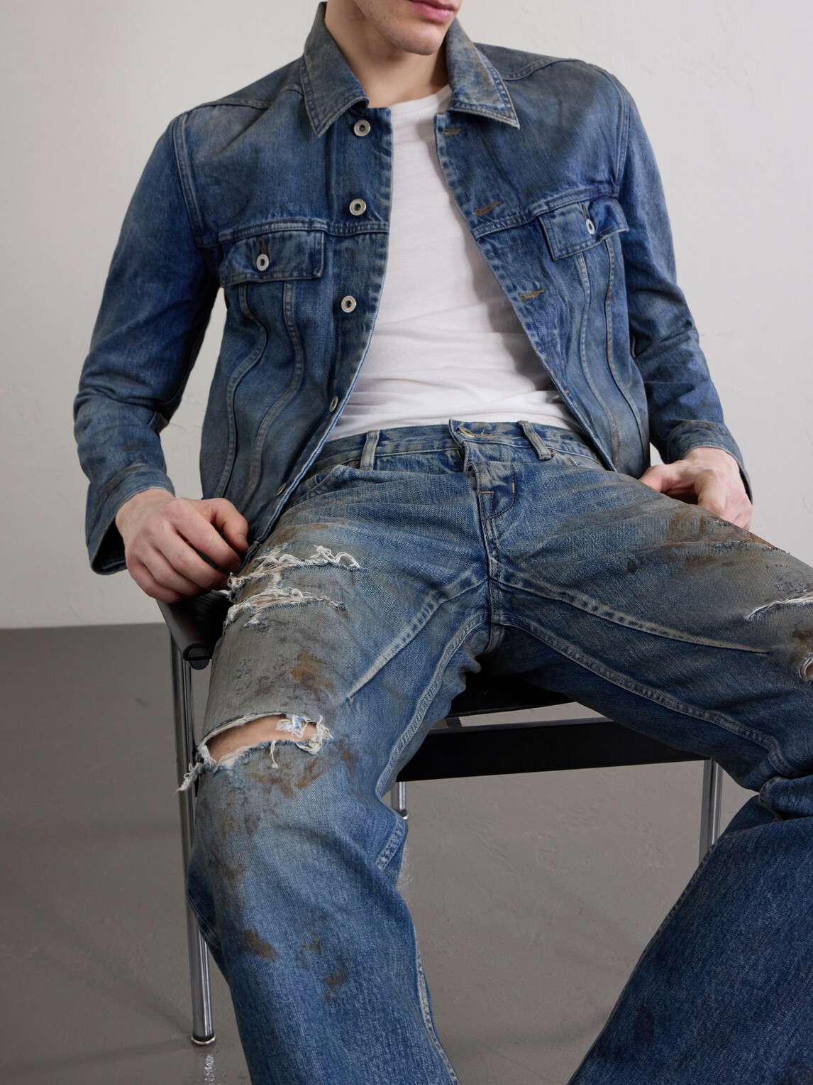DRKSHDW by Rick Owens - Kurdt Straight-Leg Distressed Jeans - Blue