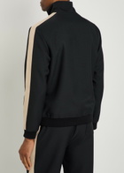 Valentino Garavani Panelled Jersey-twill Track Jacket Black And White
