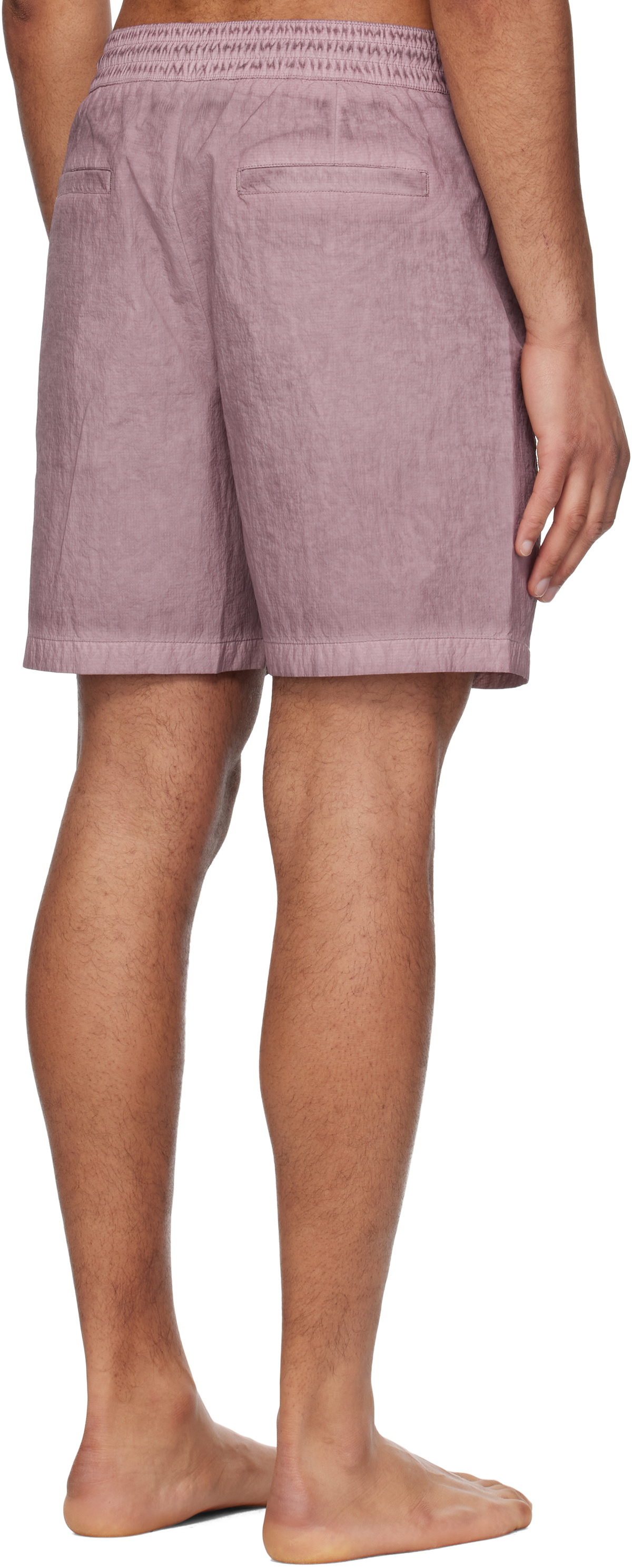 COOR Purple Lipstop Over Dying Curved Swim Shorts