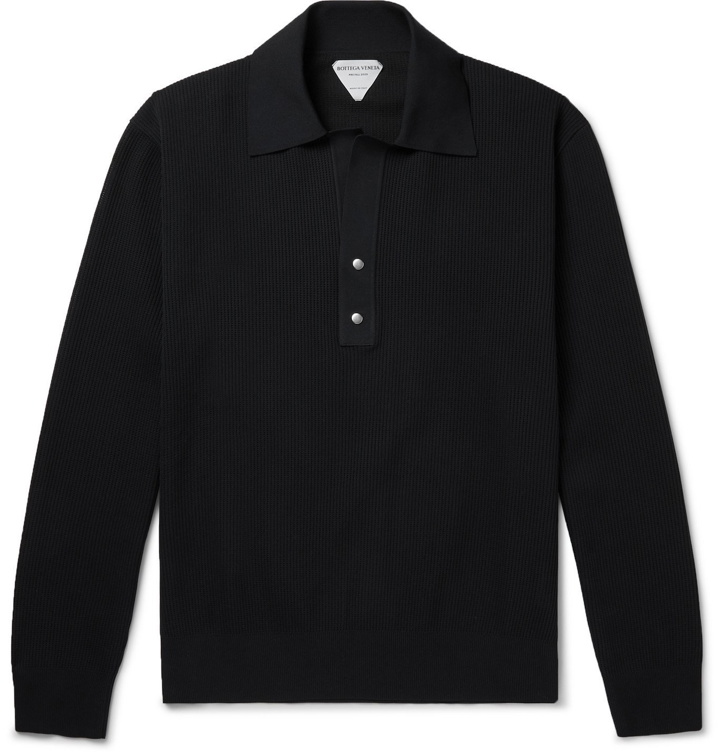 Photo: Bottega Veneta - Tech-Piqué Polo Shirt - Black