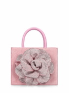MACH & MACH - Flower Satin & Crystal Top Handle Bag