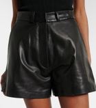 Nour Hammour Barrel leather shorts
