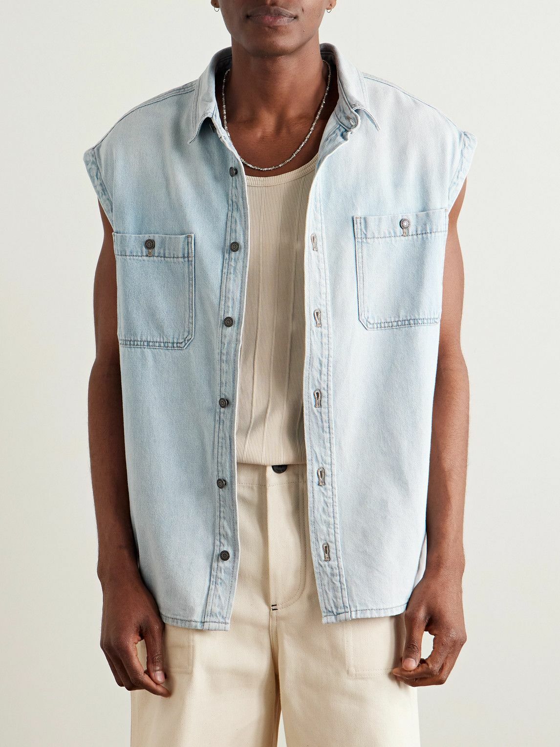 MANAAKI - Nikora Convertible Denim Shirt - Blue