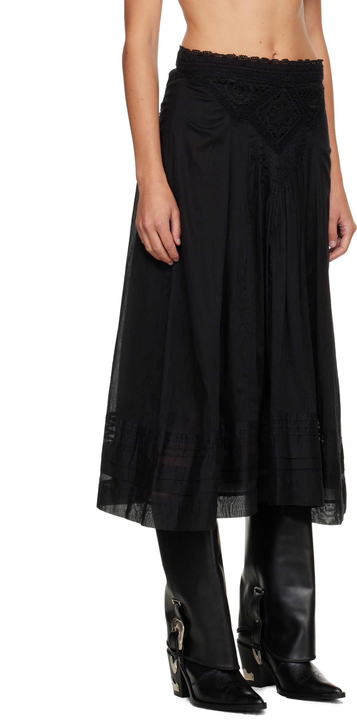 Isabel Marant Etoile Black Garliana Midi Skirt