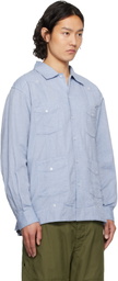 Engineered Garments Blue Solid Guayabera Shirt