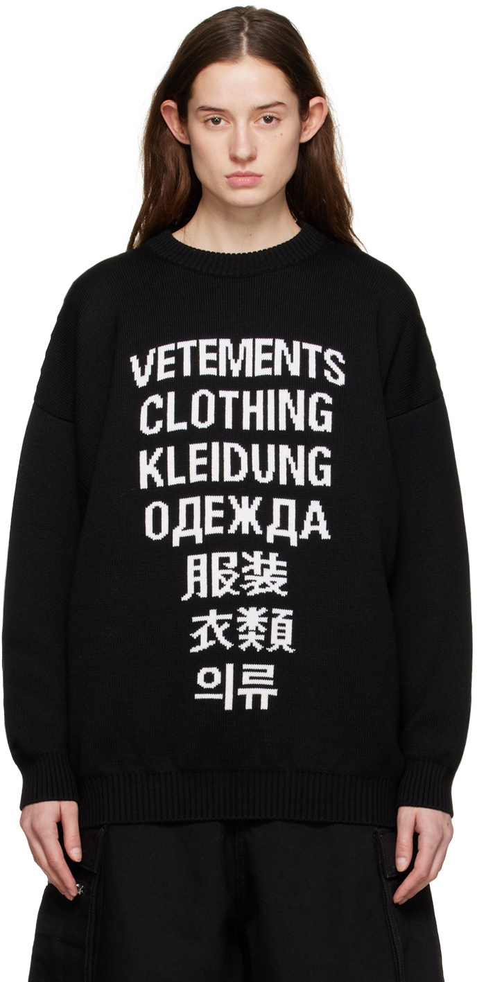 VETEMENTS Black Translation Sweater Vetements