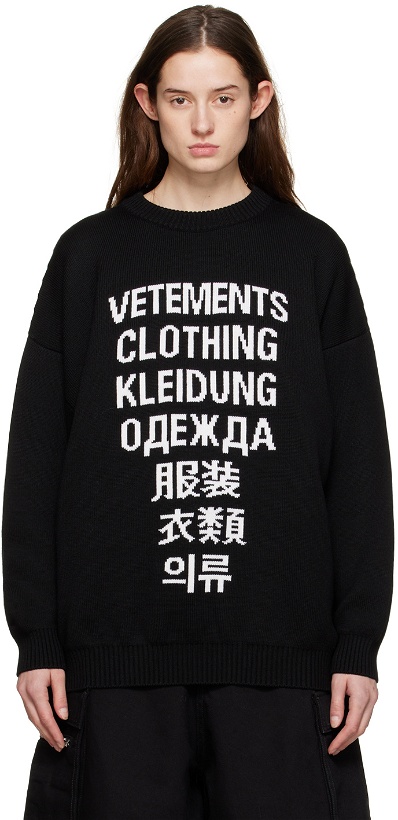 Photo: VETEMENTS Black Translation Sweater