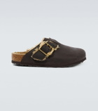 Birkenstock Boston nubuck and shearling clogs