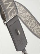 Loewe - Leather-Trimmed Logo-Jacquard Canvas Strap