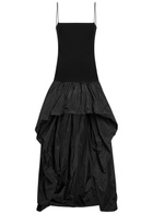 Stella Mccartney Asymmetric Bubble Knit and Shell Mini Dress Black
