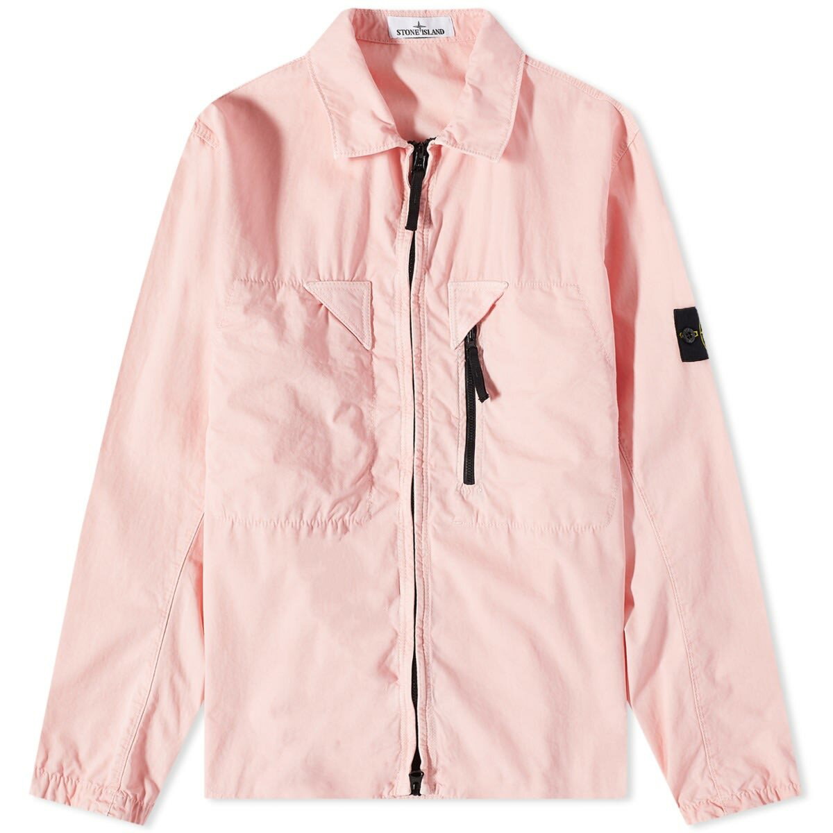 Stone island brushed 2024 canvas overshirt rosa