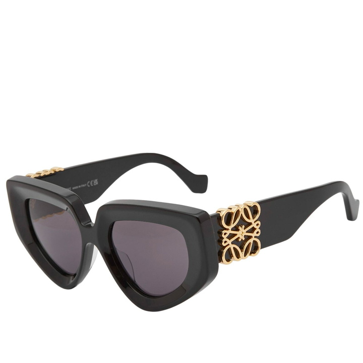 Photo: Loewe Eyewear Women's Anagram Geometric Sunglasses in Black 