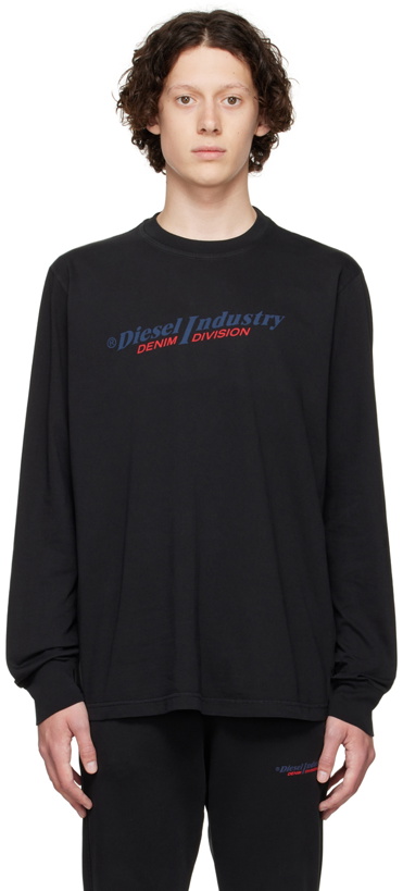 Photo: Diesel Black Cotton Long Sleeve T-Shirt