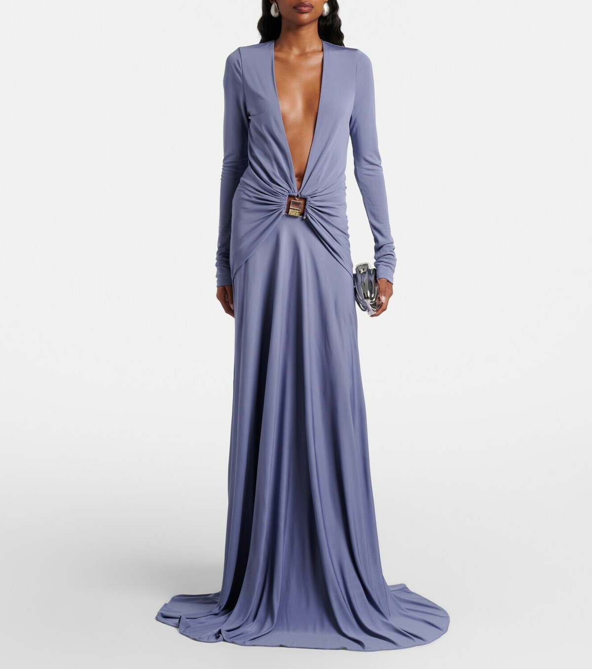 Christopher Esber Bezel Quartz embellished maxi dress