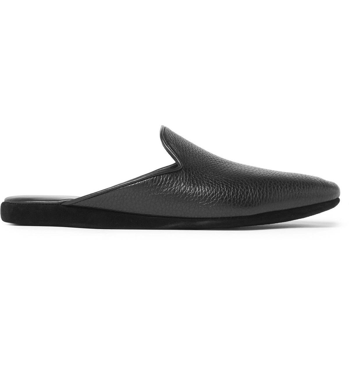 Sulka - Full-Grain Leather Slippers - Blue