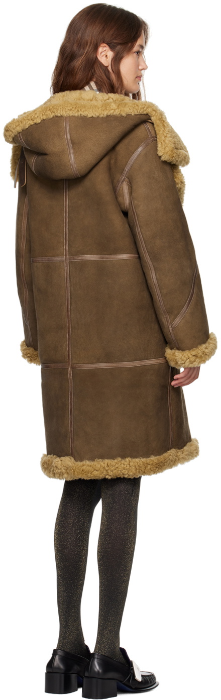 Burberry Brown Relaxed-Fit Shearling Coat