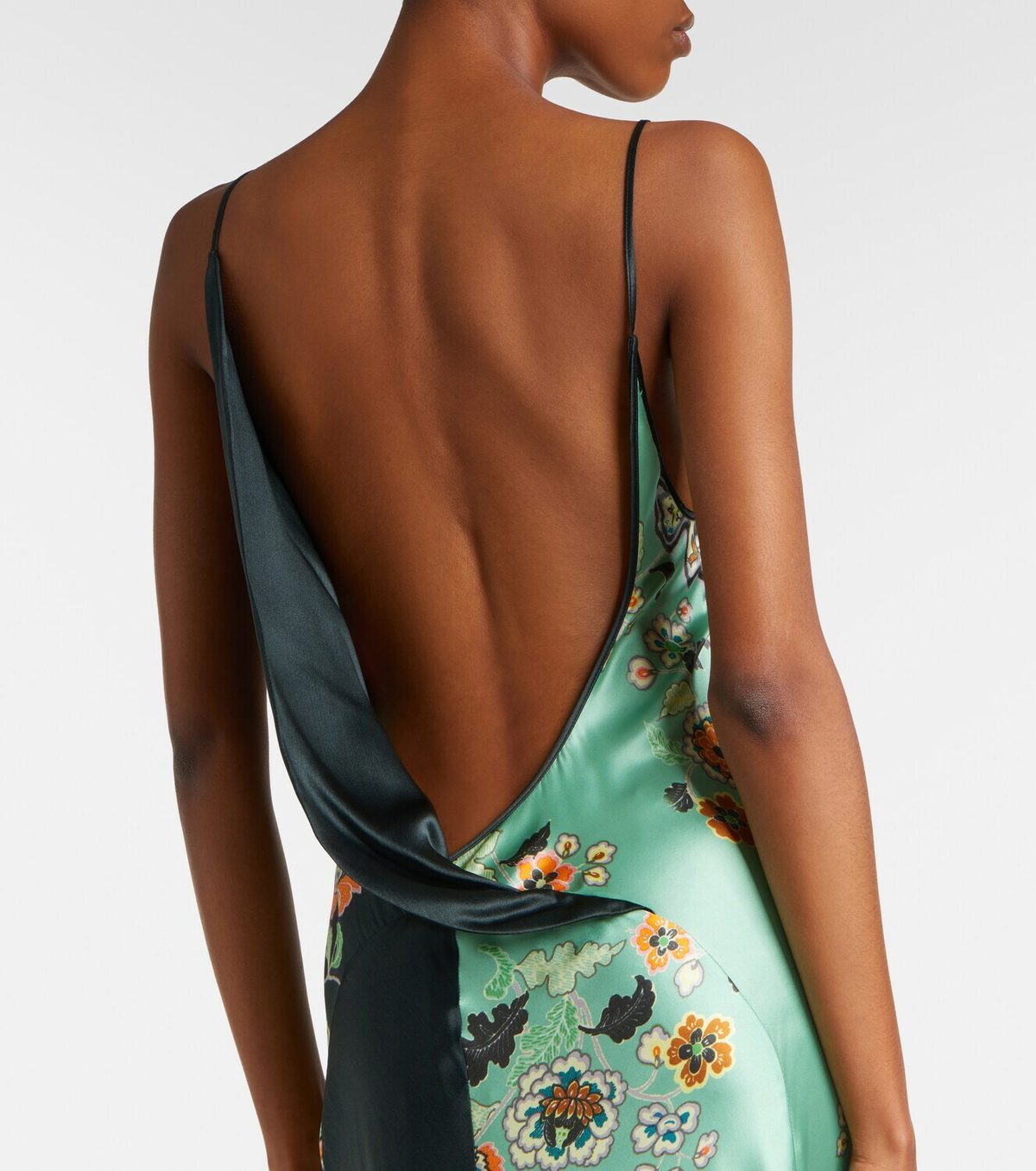 Roberto Cavalli Floral silk satin gown