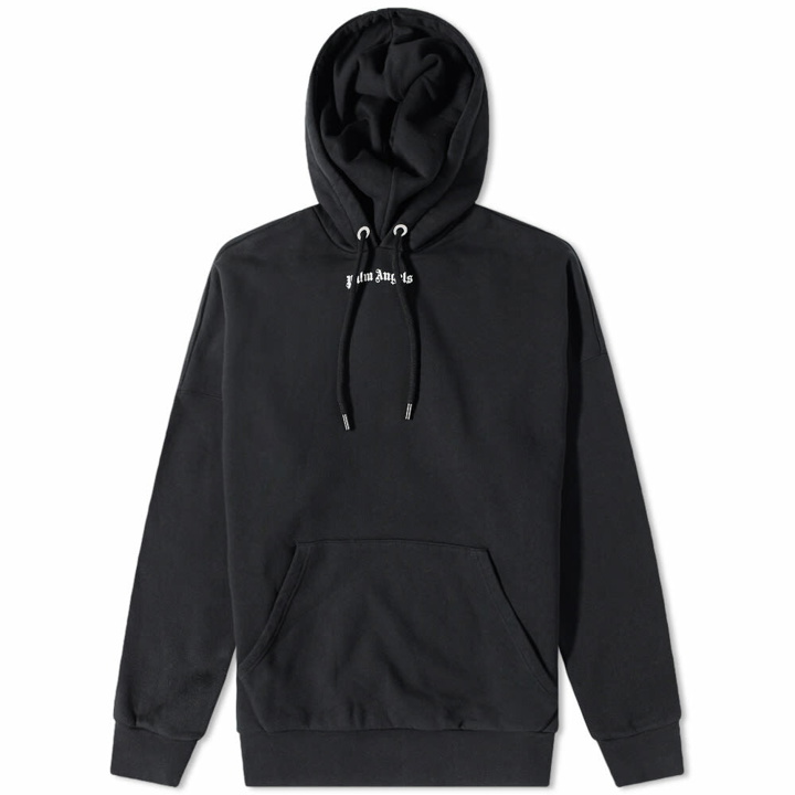 Photo: Palm Angels Men's Logo Popover Hoody in Black/White