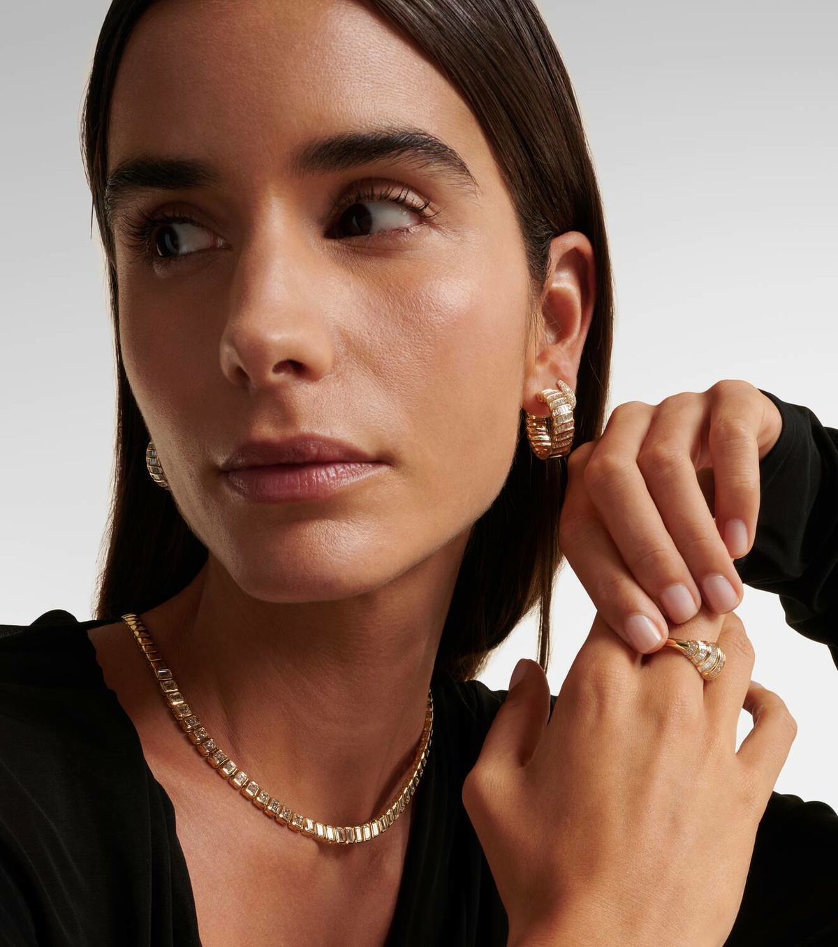 Anita Ko Zoe 18kt gold hoop earrings with diamonds
