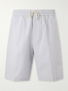 Paul Smith - Straight-Leg Striped Cotton Drawstring Shorts - Blue