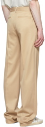 We11done Beige Wool & Polyester Trousers