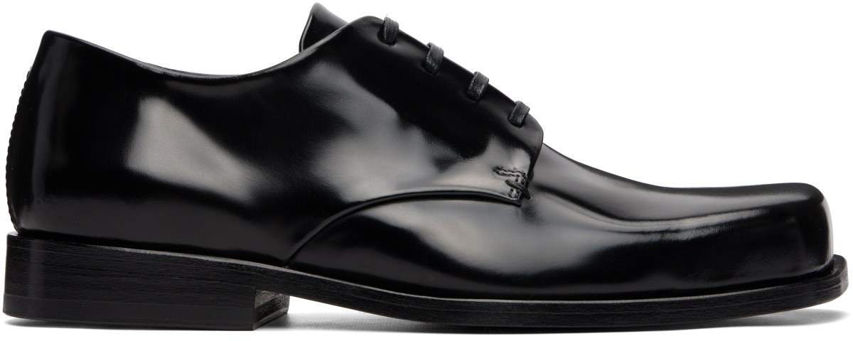 AMI Paris Black Calfskin Leather Derbys