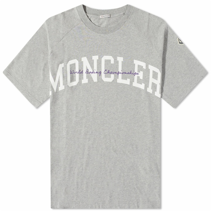 Photo: Moncler Men's Varsity Logo T-Shirt in Grey