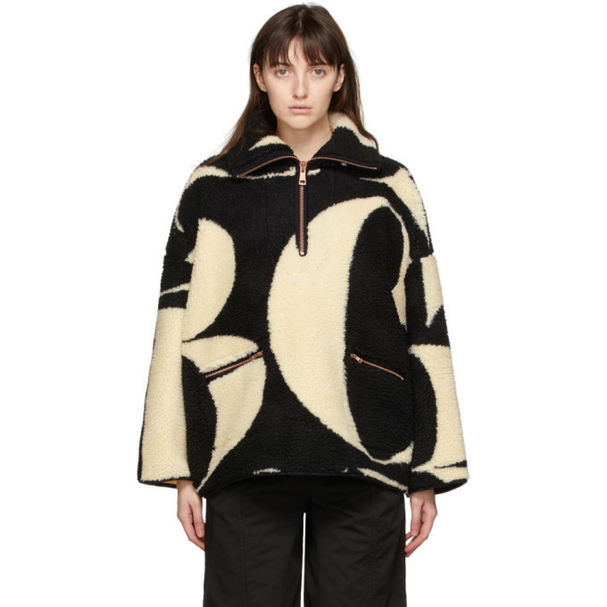 Photo: See by Chloe Black and Off-White Sherpa Half-Zip Sweater