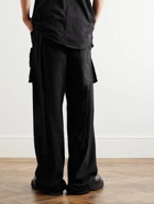 DRKSHDW by Rick Owens - Creatch Straight-Leg Cotton-Jersey Drawstring Cargo Trousers - Black