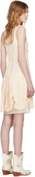 OPEN YY Off-White Flapper Pleats Midi Dress