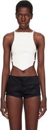 Courrèges White Lingerie Detail Pointy Tank Top