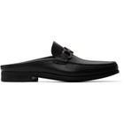 Ferragamo Black Gancini Ornament Mule Loafers