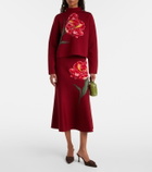 Carolina Herrera Floral jacquard cotton and wool sweater