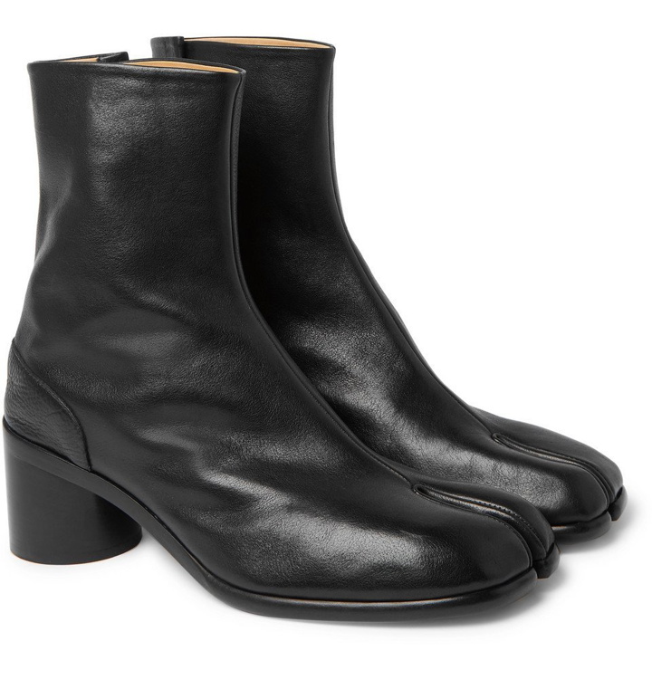 Photo: Maison Margiela - Tabi Split-Toe Leather Boots - Black