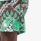 Valentino Men's Bandana Swim Short in St. Archive Manifesto Bandana Verde