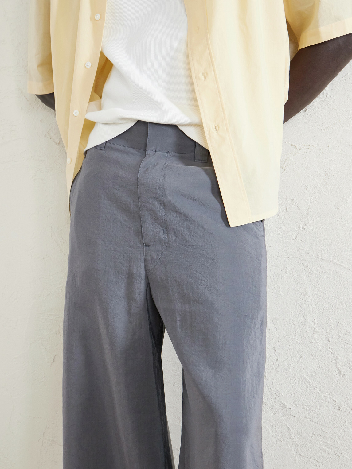 LEMAIRE - Straight-Leg Silk-Blend Trousers - Gray