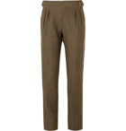 Anderson & Sheppard - Pleated Linen Trousers - Green