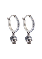 Alexander Mcqueen Skull Crystal-embellished Hoop Earrings - Silver - One Size