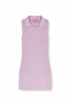 Diesel Short polo dress in silk-blend rib knit - Dresses - Woman -