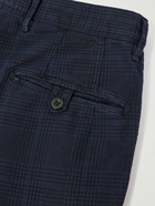 Incotex - Straight-Leg Pleated Prince of Wales Checked Cotton-Blend Trousers - Blue