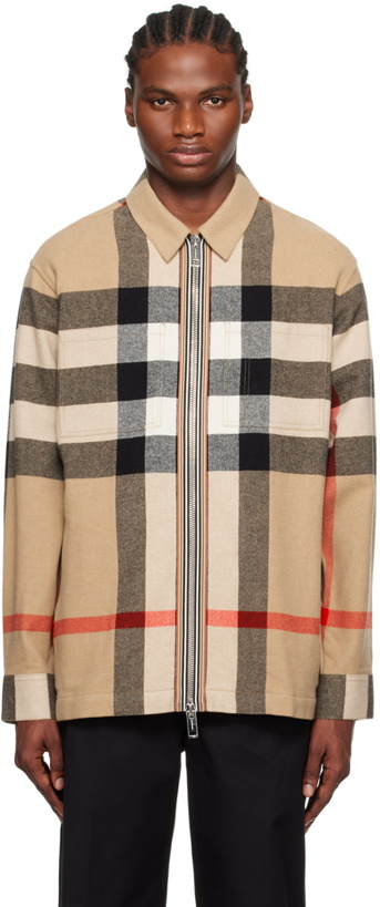 Photo: Burberry Beige Exaggerated Check Jacket
