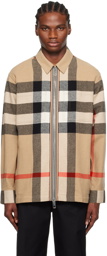Burberry Beige Exaggerated Check Jacket