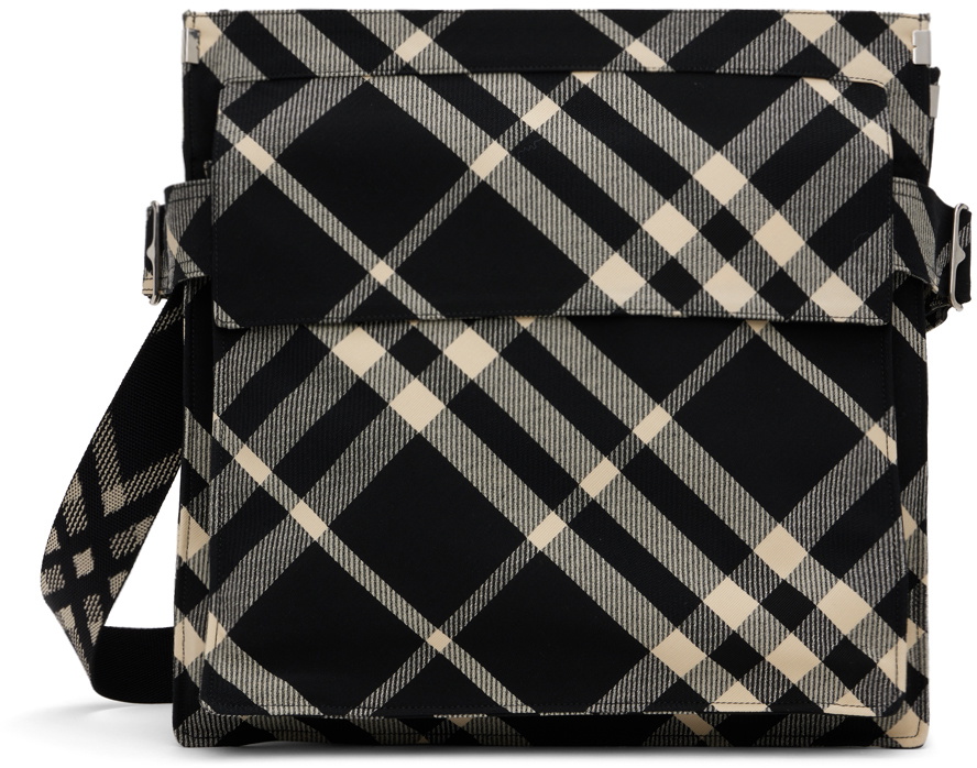 Burberry Black & Off-White Medium Trench Tote Burberry